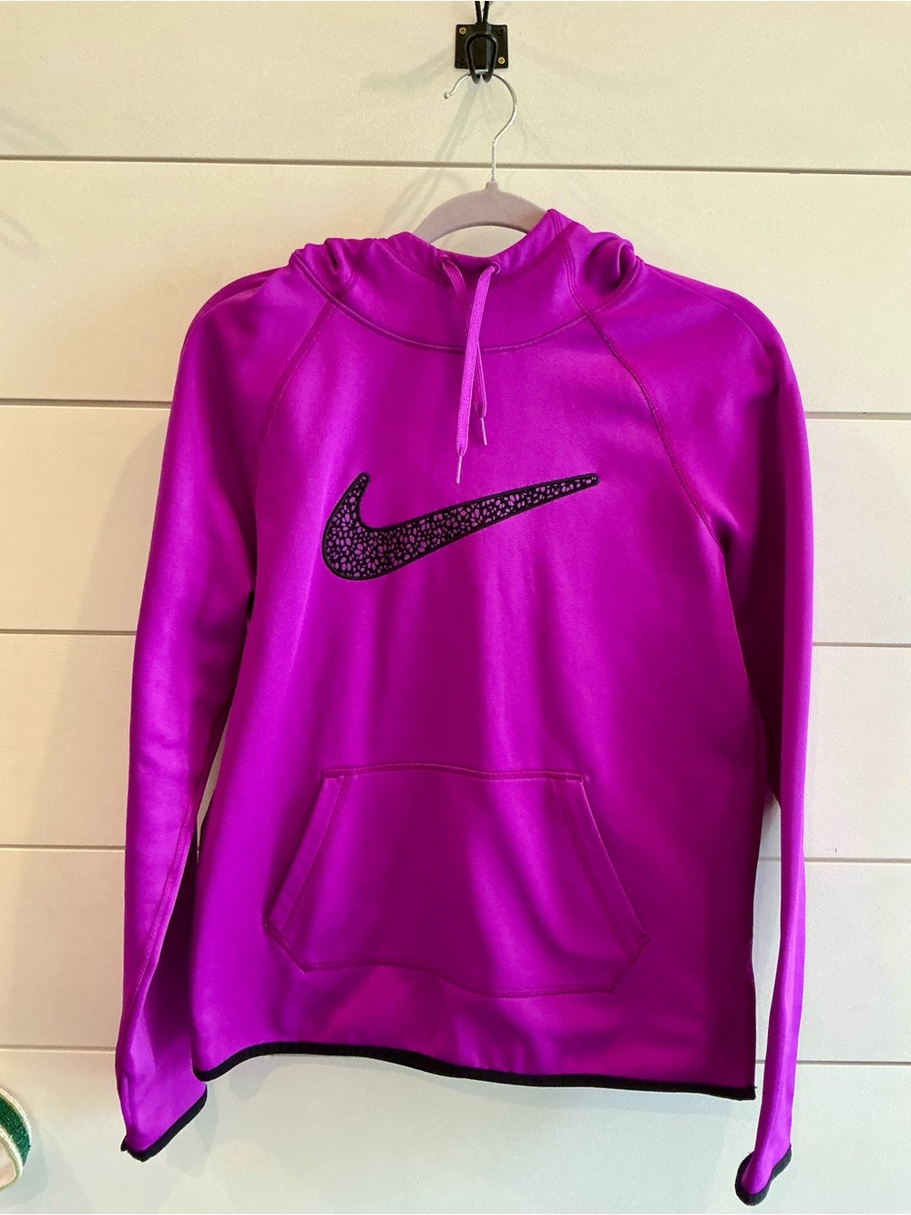 Nike Therma-Fit Pink/Purple Hoodie with Patterned Swoosh